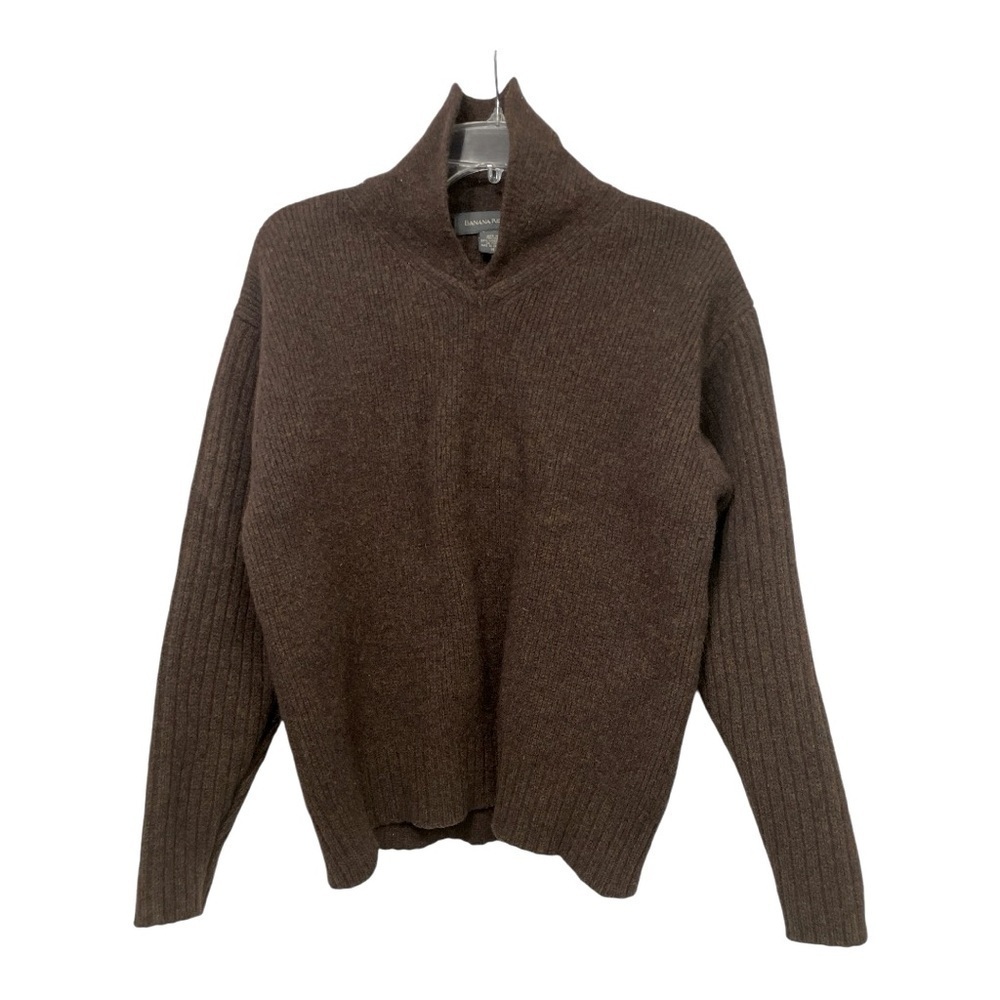 Banana Republic Brown Shawl Collar 100% Lambswool size M, Y2K, Pullover, Winter